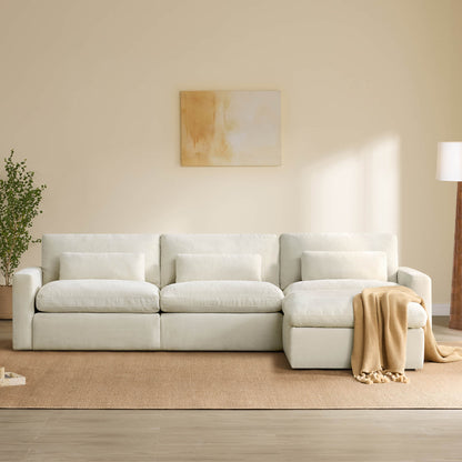 Ivy 4-Seat Performance Fabric Modular Sectional Sofa with Storage Ottoman