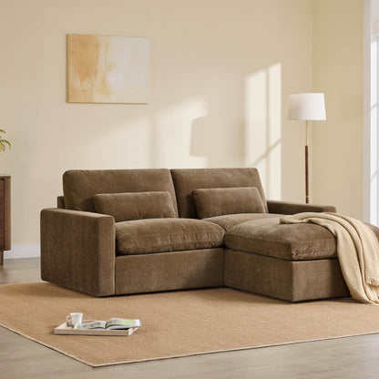 Ivy 3-Seat Performance Fabric Modular Sofa with Storage Ottoman