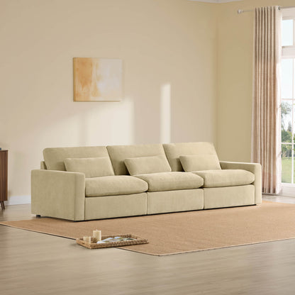 Ivy 3-Seat Performance Fabric Modular Sofa with Storage Ottoman