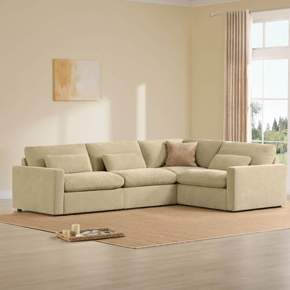 Ivy 4-Seat Performance Fabric Modular Sectional Sofa with Storage Ottoman