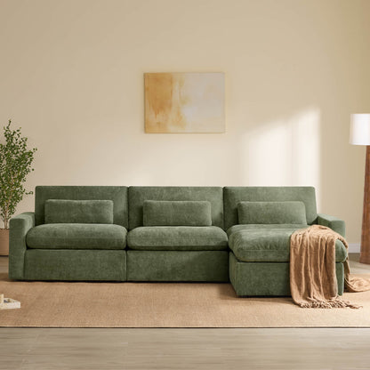 Ivy 4-Seat Performance Fabric Modular Sectional Sofa with Storage Ottoman