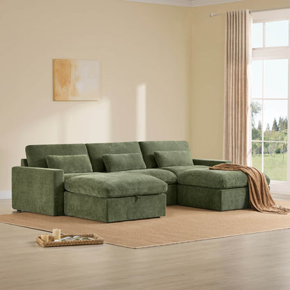 Ivy 5-Seat Performance Fabric Modular Sectional Sofa with Storage Ottoman