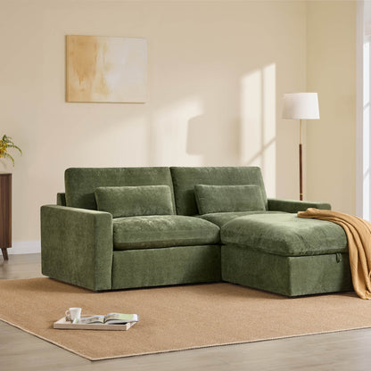 Ivy 3-Seat Performance Fabric Modular Sofa with Storage Ottoman