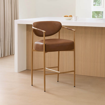 Jade Faux Leather Rope Counter Stool