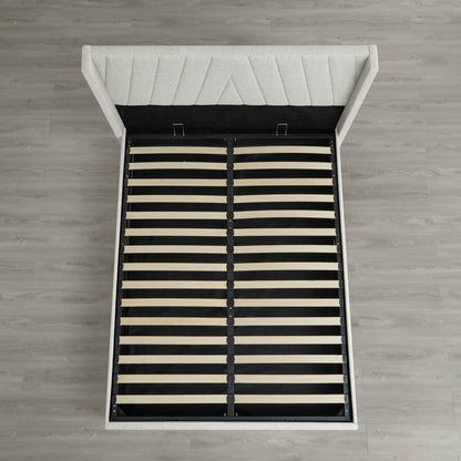 Jeffrey Wingback Upholstered Storage Platform Bed