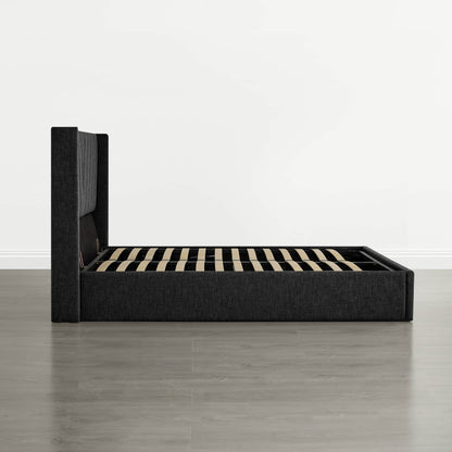 Jeffrey Wingback Upholstered Storage Platform Bed
