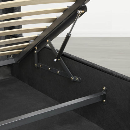 Jeffrey Wingback Upholstered Storage Platform Bed