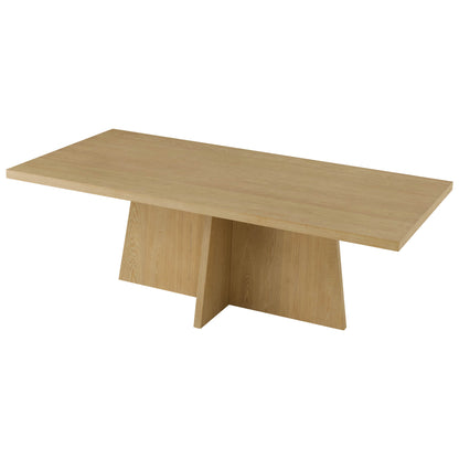 Jovie Cross Pedestal Wood Dining Table