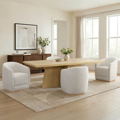 Jovie Cross Pedestal Wood Dining Table