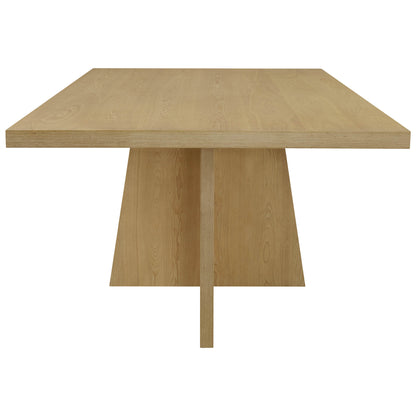 Jovie Cross Pedestal Wood Dining Table