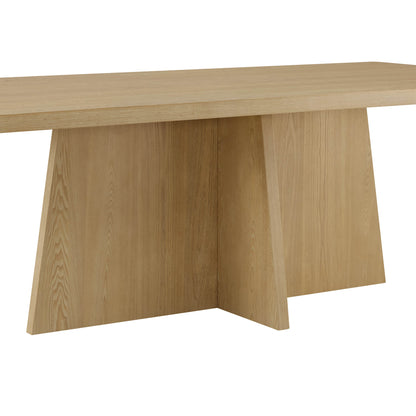 Jovie Cross Pedestal Wood Dining Table