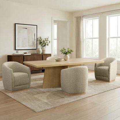 Jovie Cross Pedestal Wood Dining Table