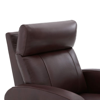 CHITA LIVING-Joy Power Swivel Recliner with Manual Headrest-Recliners-Genuine Leather-Cognac-