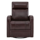 CHITA LIVING-Joy Power Swivel Recliner with Manual Headrest-Recliners-Genuine Leather-Cognac-