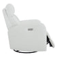 CHITA LIVING-Joy Power Swivel Recliner with Manual Headrest-Recliners-Genuine Leather-White-