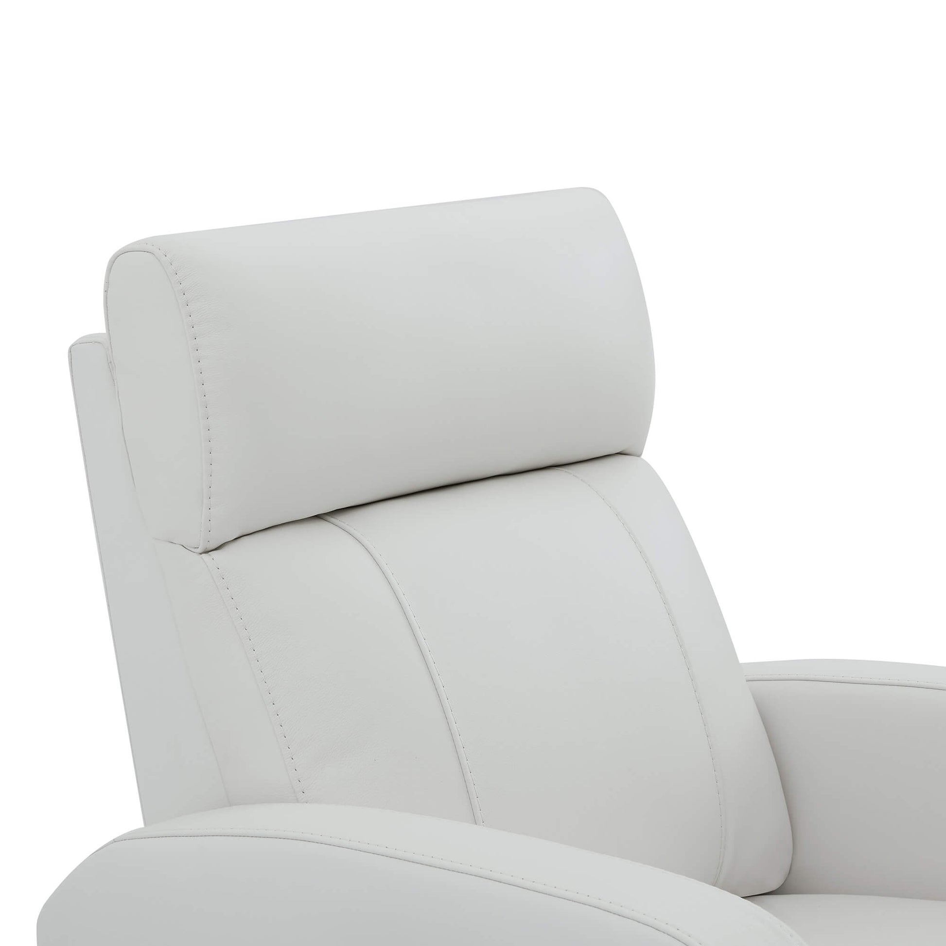 CHITA LIVING-Joy Power Swivel Recliner with Manual Headrest-Recliners-Genuine Leather-White-