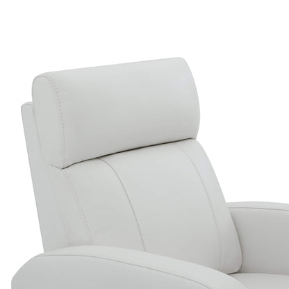 CHITA LIVING-Joy Power Swivel Recliner with Manual Headrest-Recliners-Genuine Leather-White-