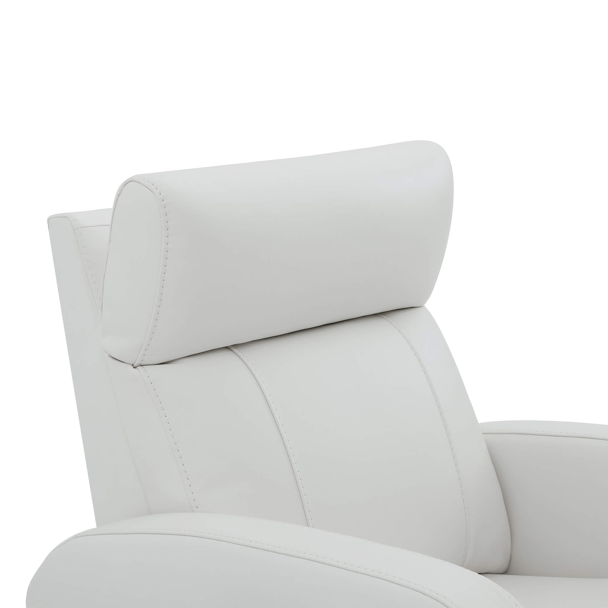 CHITA LIVING-Joy Power Swivel Recliner with Manual Headrest-Recliners-Genuine Leather-White-