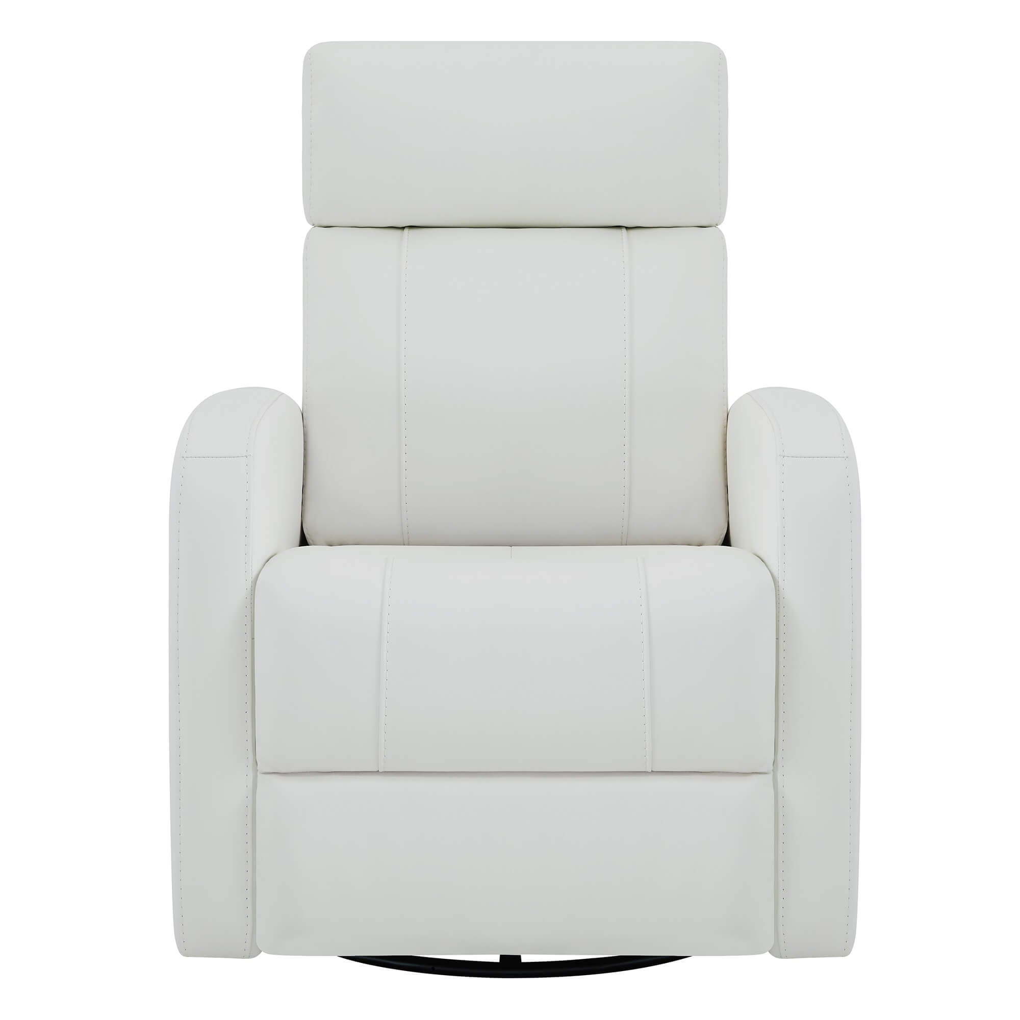 CHITA LIVING-Joy Power Swivel Recliner with Manual Headrest-Recliners-Genuine Leather-White-