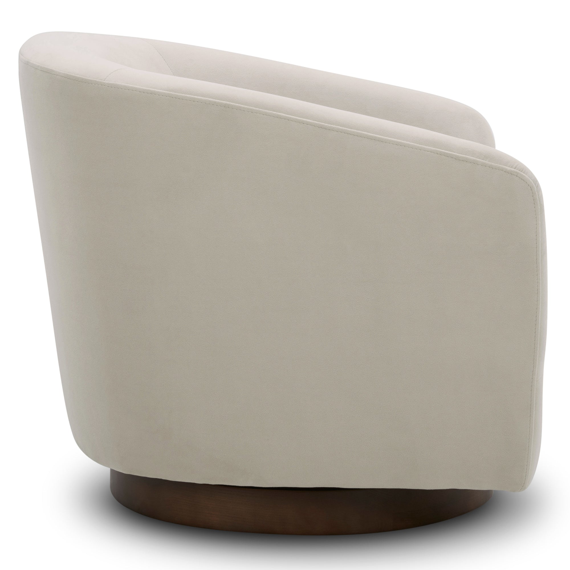 Wren Modern Swivel Accent Chair with smooth lines and wood base, ideal for stylish interiors - CHITA Living