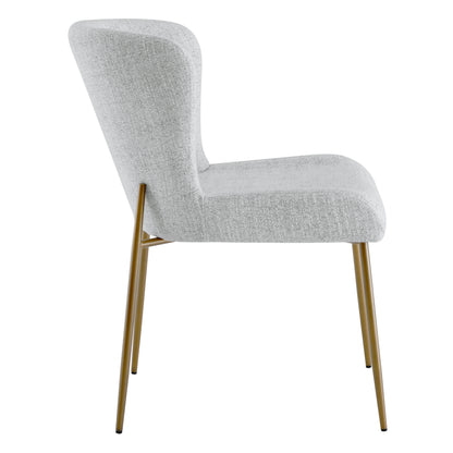 Grey Golda Dining Chair showcasing modern design with chic brass legs - CHITA Living