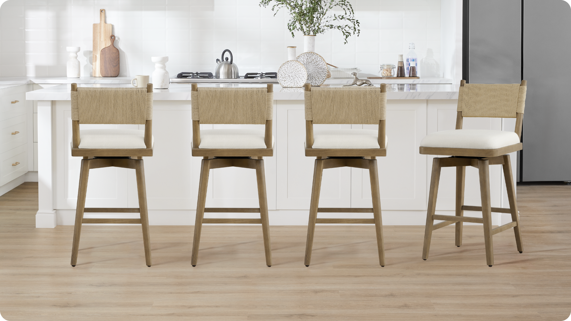 CHITA woven counter stool