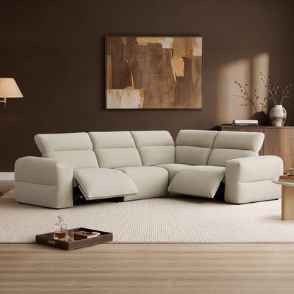 Haley Buttery-Soft 4-Seat Modular Power Reclining Sofa with Power Headrests