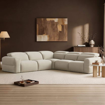 Haley Buttery-Soft 5-Seat Modular Power Reclining Sofa with Power Headrests
