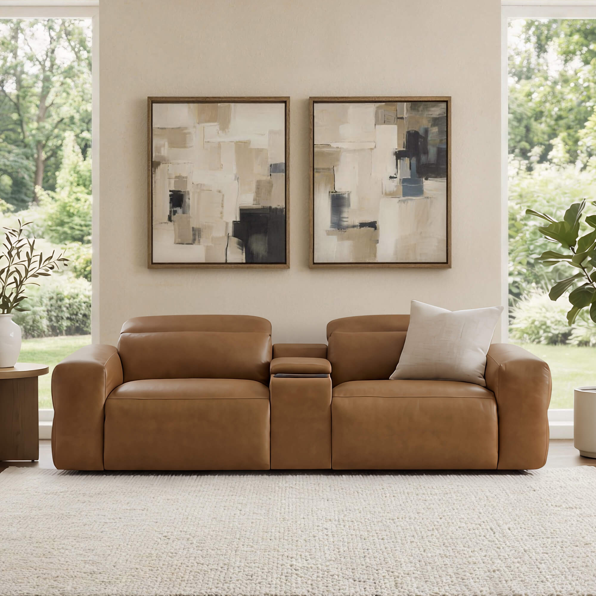 Haley Buttery-Soft 2-Seat Modular Power Reclining Sofa with Power Headrests