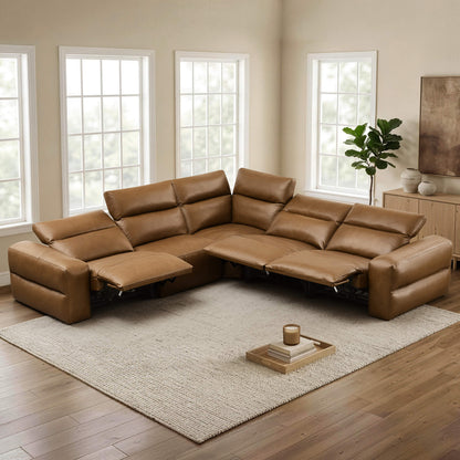 Haley Buttery-Soft 5-Seat Modular Power Reclining Sofa with Power Headrests