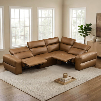 Haley Buttery-Soft 4-Seat Modular Power Reclining Sofa with Power Headrests