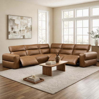 Haley Buttery-Soft 5-Seat Modular Power Reclining Sofa with Power Headrests