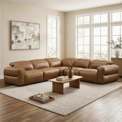 Haley Buttery-Soft 5-Seat Modular Power Reclining Sofa with Power Headrests