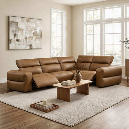 Haley Buttery-Soft 4-Seat Modular Power Reclining Sofa with Power Headrests