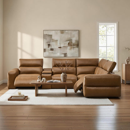 Haley Buttery-Soft 5-Seat Modular Power Reclining Sofa with Power Headrests