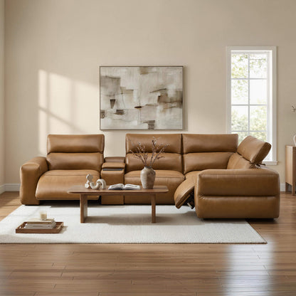 Haley Buttery-Soft 5-Seat Modular Power Reclining Sofa with Power Headrests