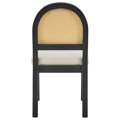 Abigail Upholstered Rattan Curved Dining Chair (Set of 2)