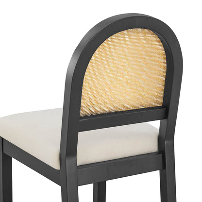 Abigail Upholstered Rattan Curved Dining Chair (Set of 2)