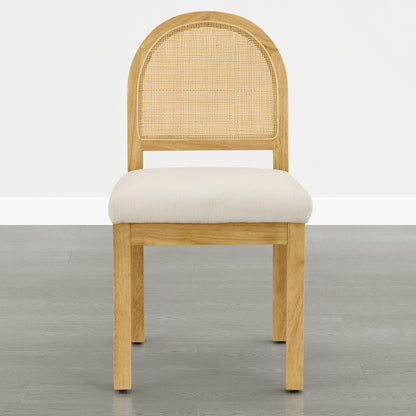 Abigail Upholstered Rattan Curved Dining Chair (Set of 2)