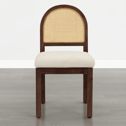 Abigail Upholstered Rattan Curved Dining Chair (Set of 2)