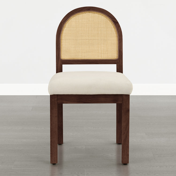 Abigail Upholstered Rattan Curved Dining Chair (Set of 2)