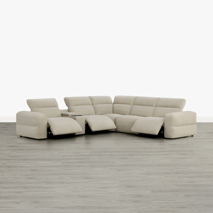 Haley Buttery-Soft 5-Seat Modular Power Reclining Sofa with Power Headrests