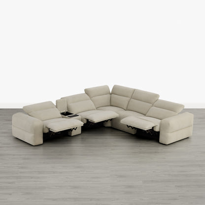 Haley Buttery-Soft 5-Seat Modular Power Reclining Sofa with Power Headrests