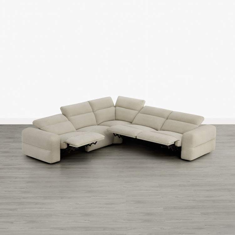 Haley Buttery-Soft 5-Seat Modular Power Reclining Sofa with Power Headrests