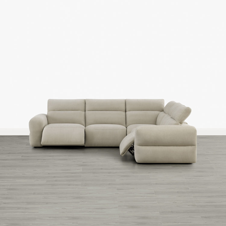 Haley Buttery-Soft 4-Seat Modular Power Reclining Sofa with Power Headrests