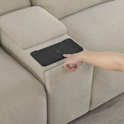 Haley Buttery-Soft 3-Seat Modular Power Reclining Sofa with Power Headrests