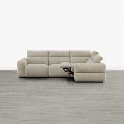 Haley Buttery-Soft 4-Seat Modular Power Reclining Sofa with Power Headrests