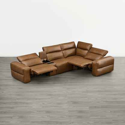 Haley Buttery-Soft 4-Seat Modular Power Reclining Sofa with Power Headrests