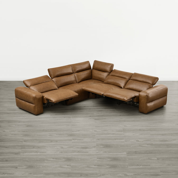 Haley Buttery-Soft 5-Seat Modular Power Reclining Sofa with Power Headrests