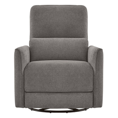 Light grey Tracee Modern Power Swivel Glider Recliner front view with modern design - CHITA Living